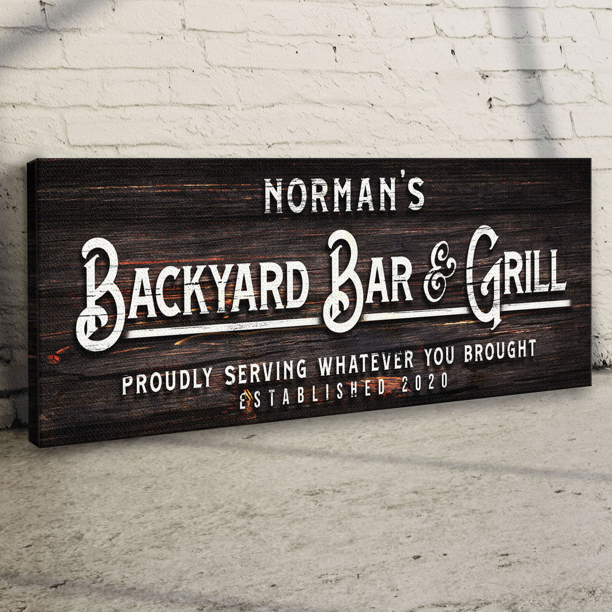 Backyard Bar And Grill Sign II by Tailored Canvases