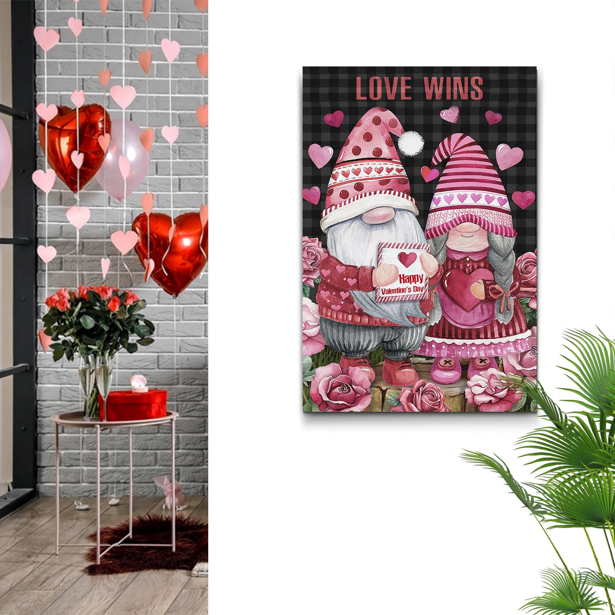 Valentine Gnomes Sign II by Tailored Canvases