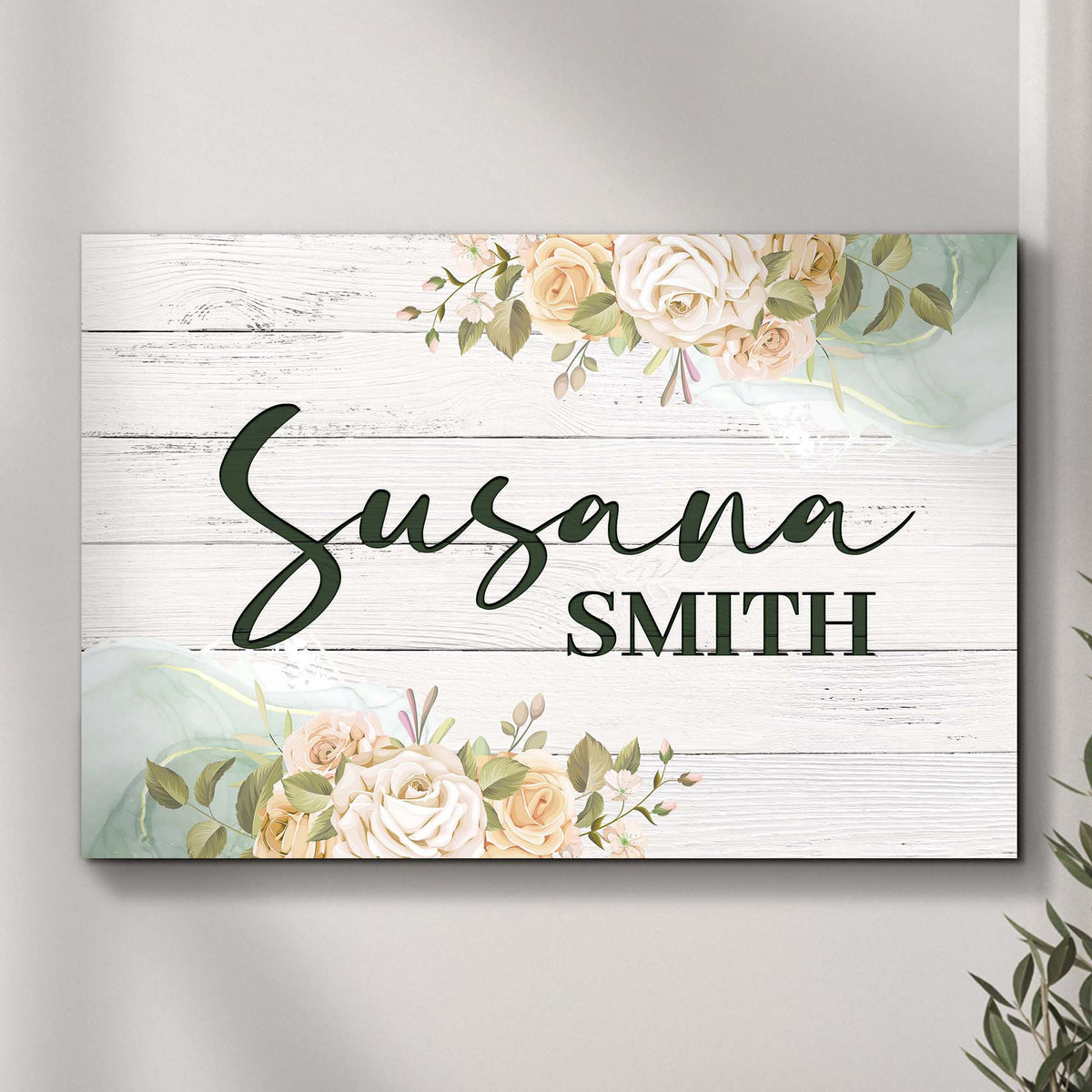 Floral Girls Room Sign by Tailored Canvases