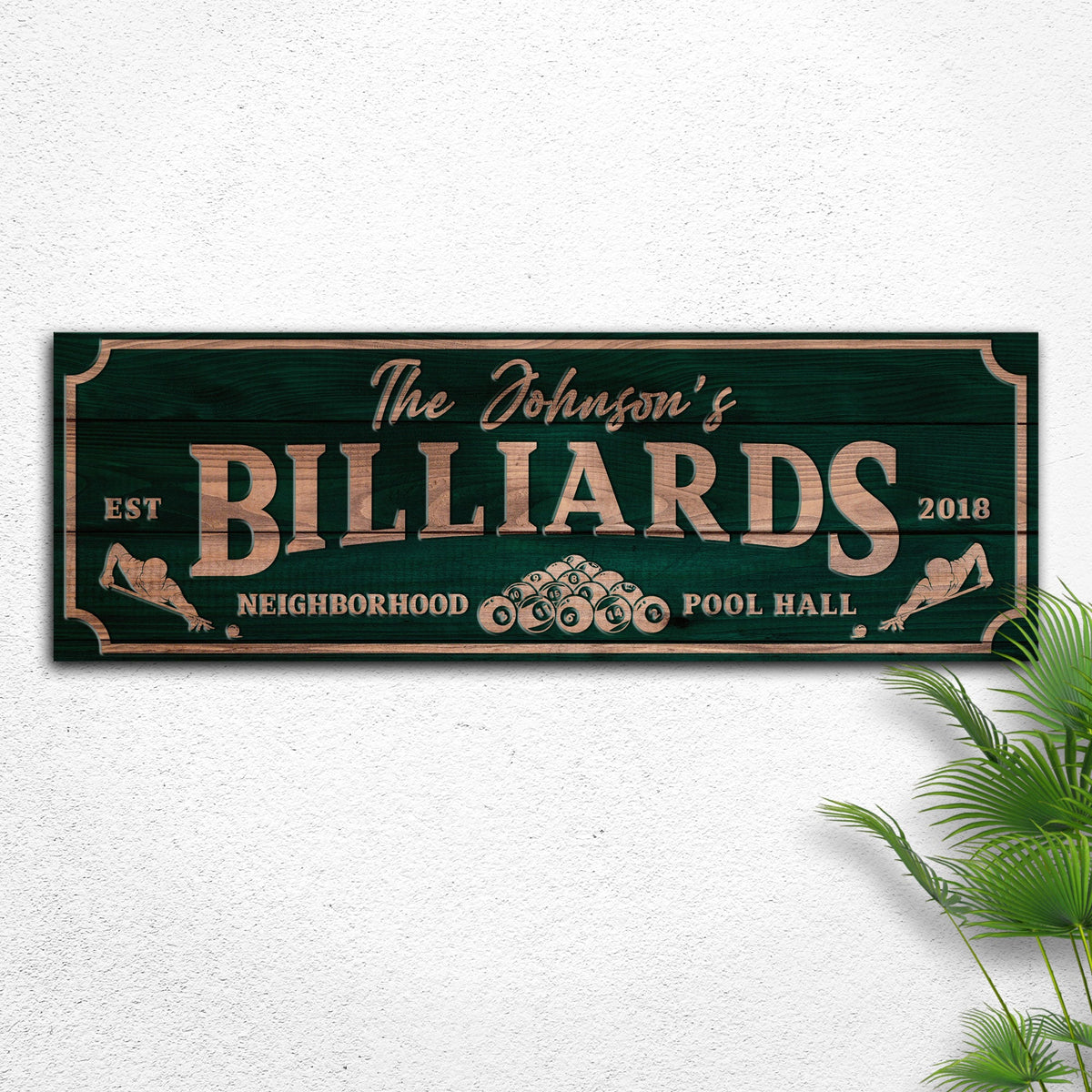 Neighborhood Pool Hall Billiards Sign by Tailored Canvases