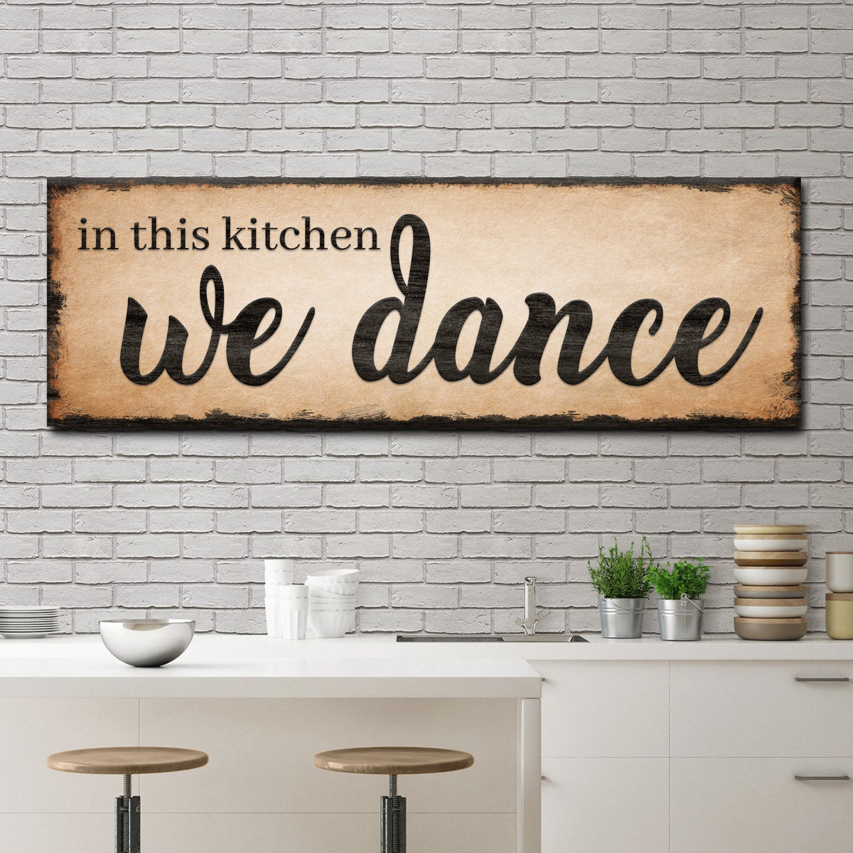 In This Kitchen We Dance Sign III by Tailored Canvases
