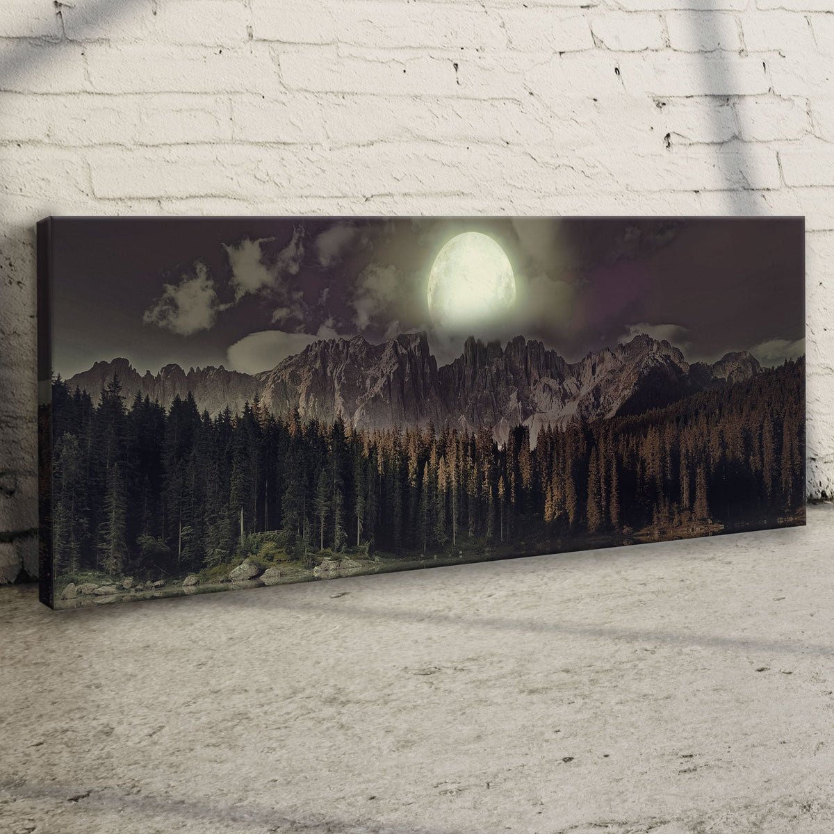 Full Moon Setting Canvas Wall Art by Tailored Canvases