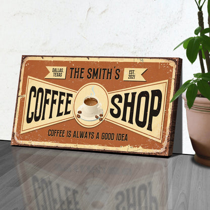 Coffee Shop Sign IV by Tailored Canvases