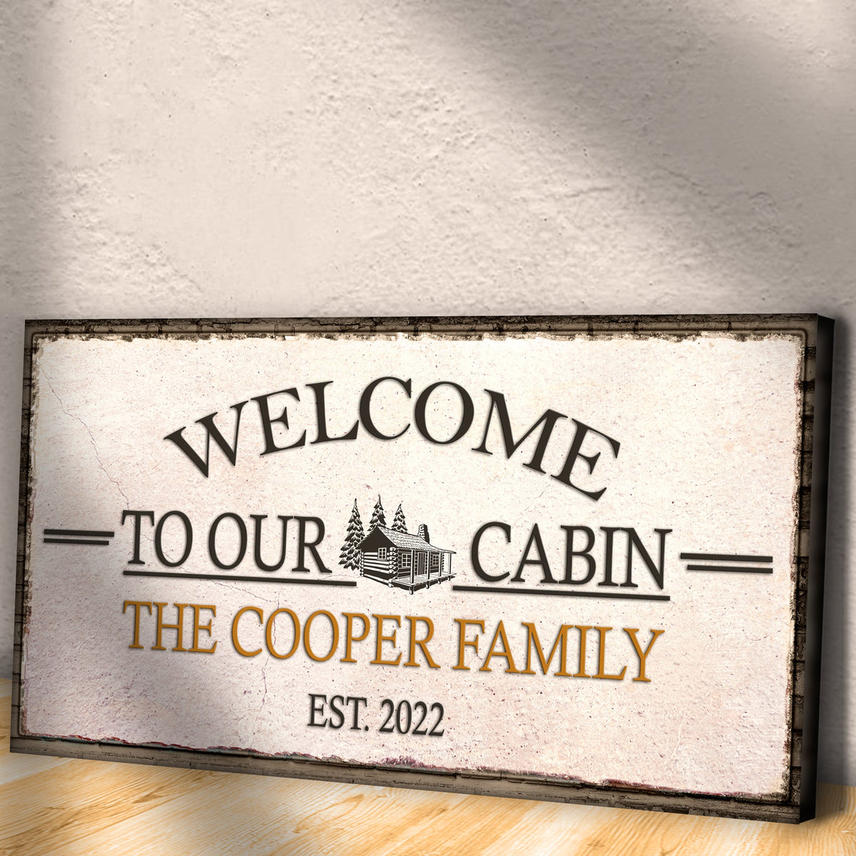 Welcome To Our Cabin Sign by Tailored Canvases