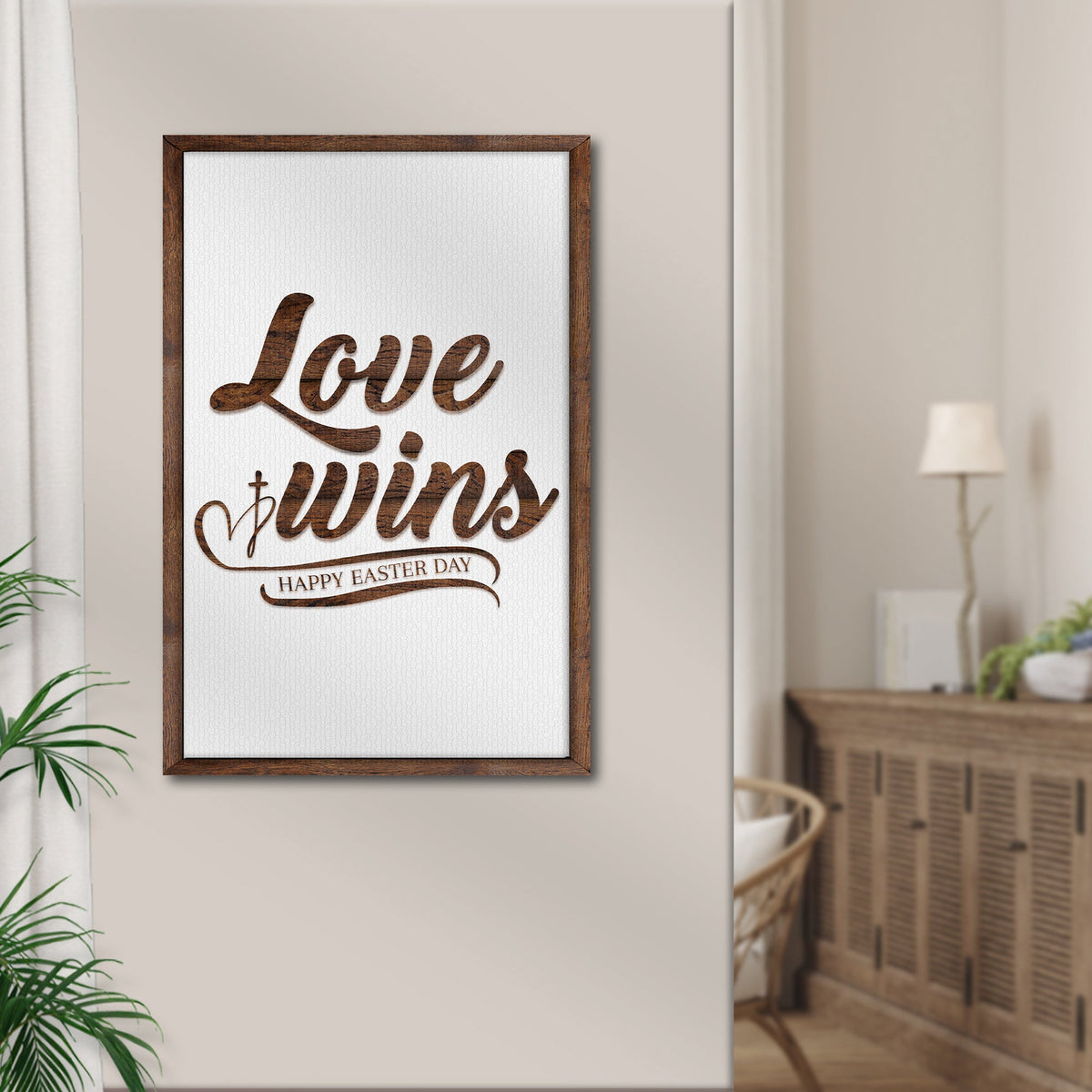 Easter Love Wins Sign by Tailored Canvases