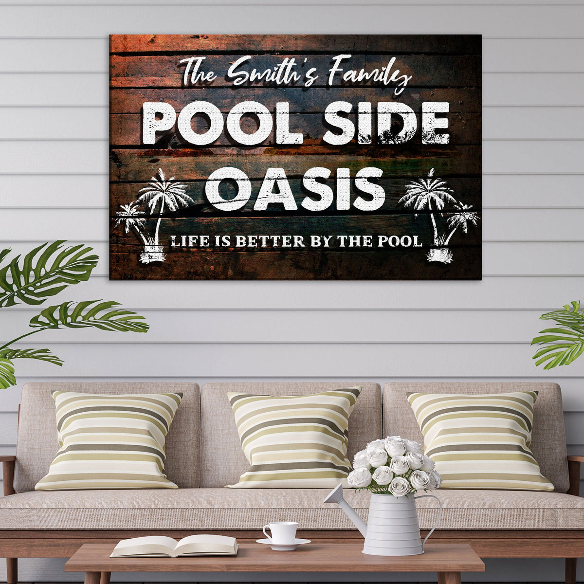 Poolside Oasis Sign by Tailored Canvases