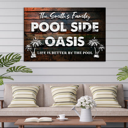 Poolside Oasis Sign by Tailored Canvases