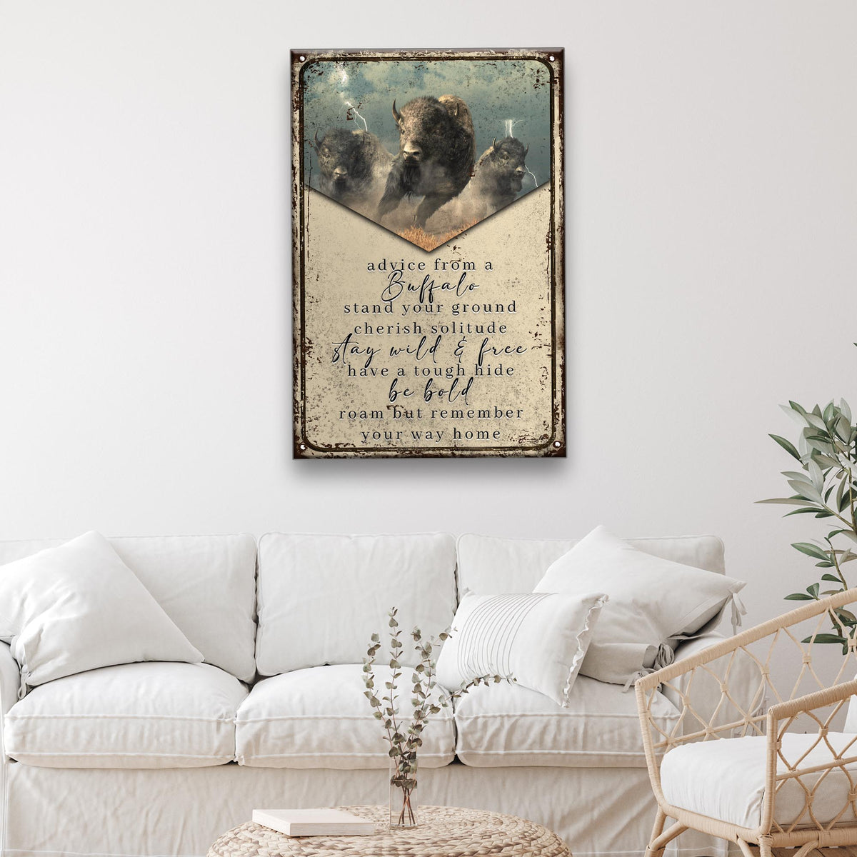 Advice From A Buffalo Sign by Tailored Canvases