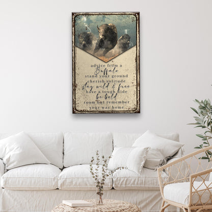 Advice From A Buffalo Sign by Tailored Canvases