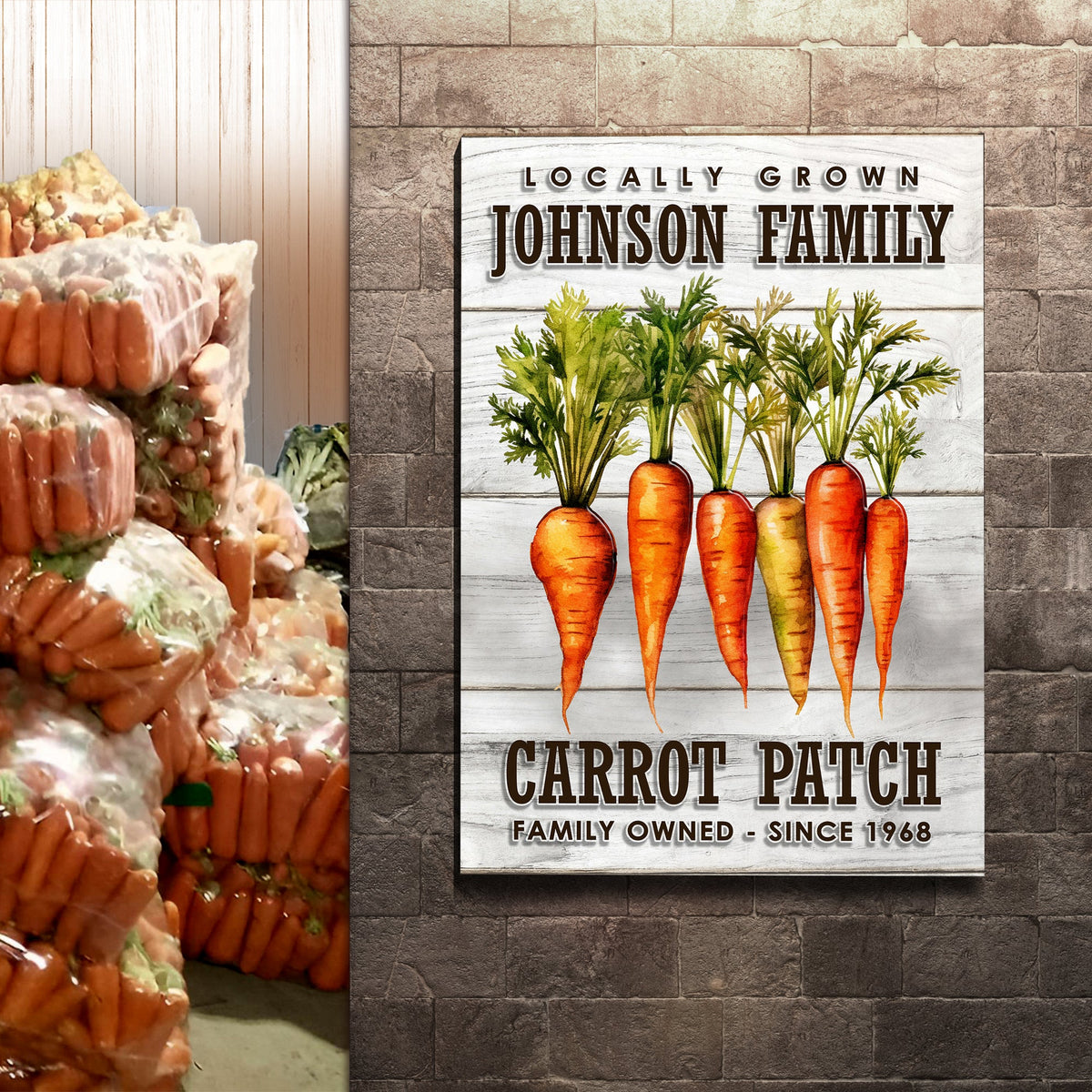 Locally Grown Carrot Patch Sign by Tailored Canvases