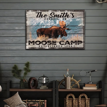 Moose Camp Sign by Tailored Canvases