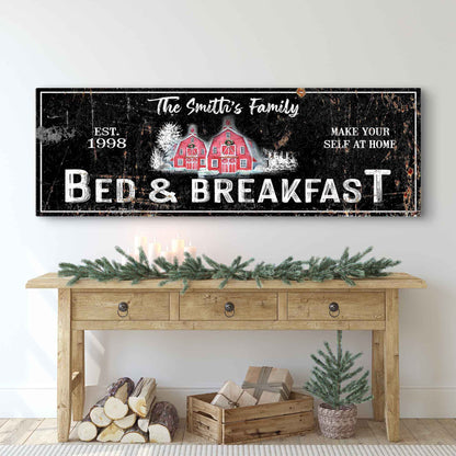 Christmas Bed & Breakfast Sign by Tailored Canvases