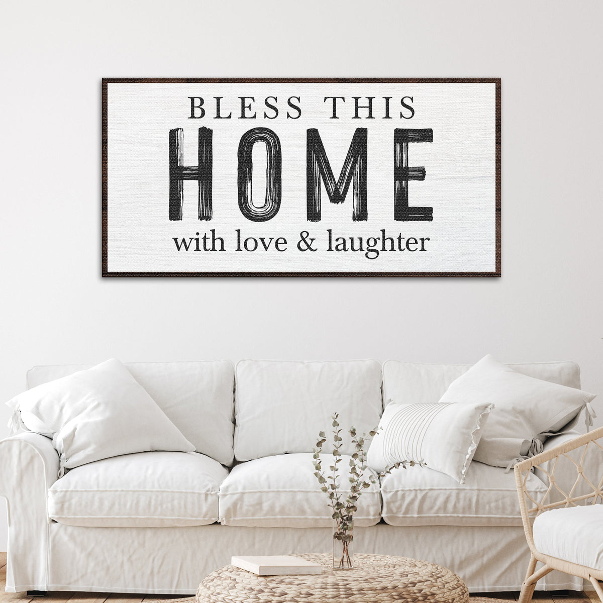 Bless This Home With Love And Laughter Sign III by Tailored Canvases