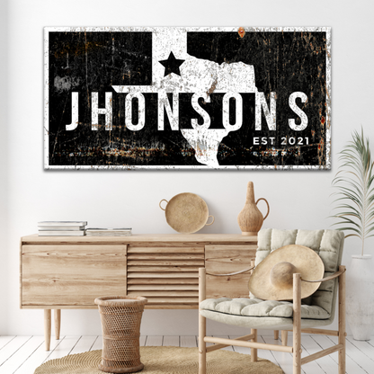 Texas Family Name Sign by Tailored Canvases