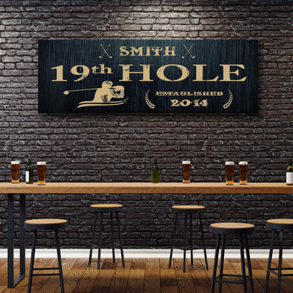 19th Hole rustic vintage canvas sign by Tailored Canvases, view 7