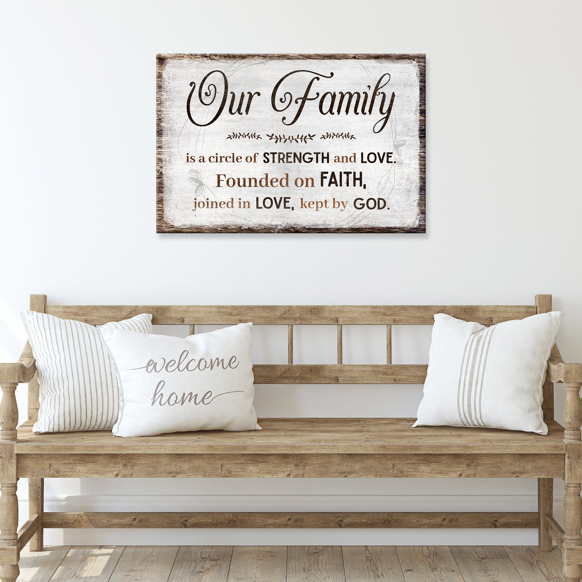 Family Is A Circle Of Strength And Love Sign II by Tailored Canvases