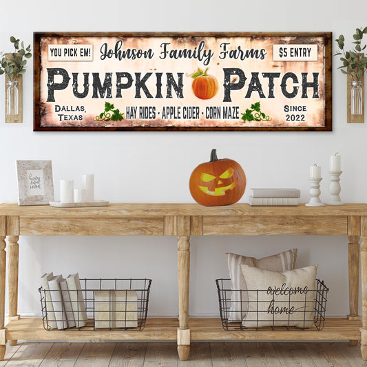 Family Farms Pumpkin Patch Sign by Tailored Canvases
