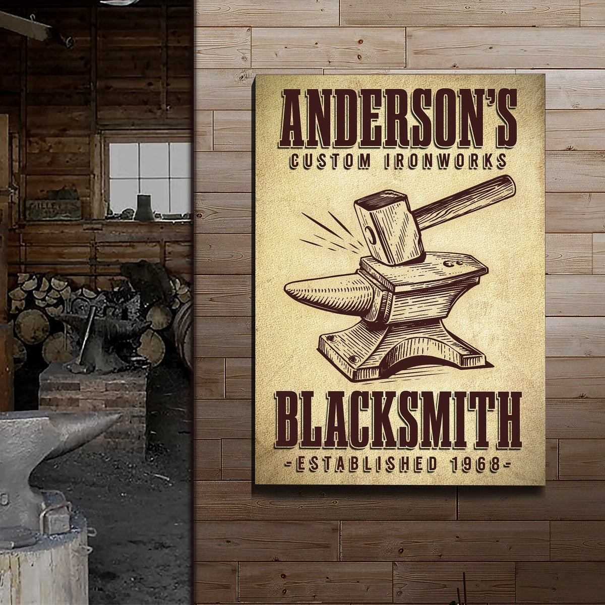 Custom Ironworks Blacksmith Sign by Tailored Canvases