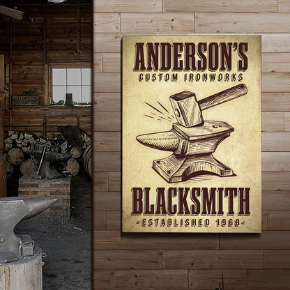 Custom Ironworks Blacksmith Sign by Tailored Canvases