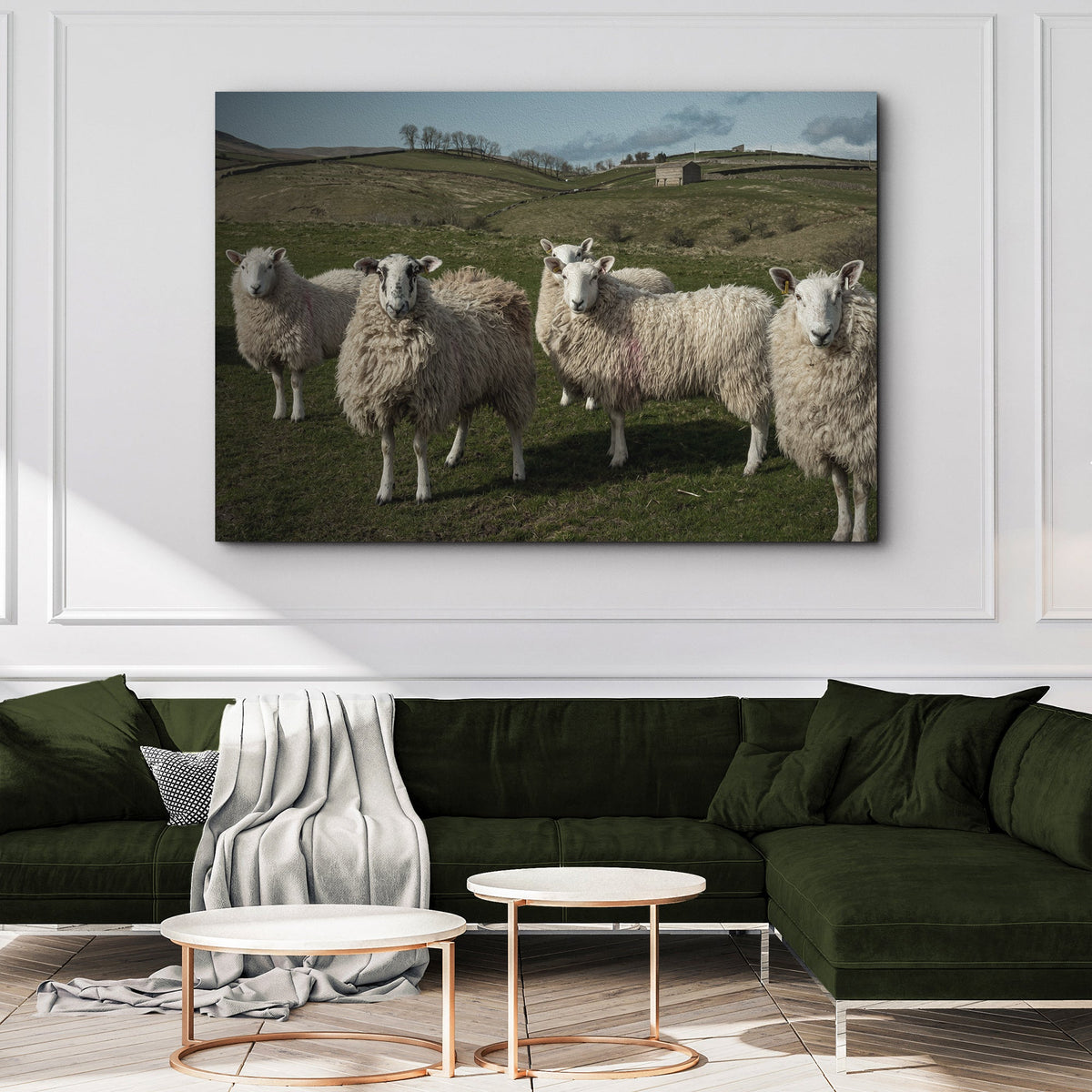 Flock Of Sheep Canvas Wall Art by Tailored Canvases