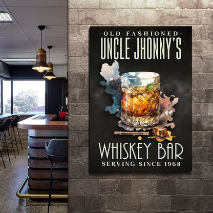 Old Fashioned Whiskey Bar Sign by Tailored Canvases