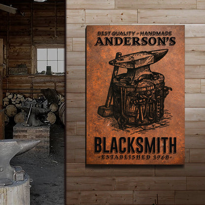 Best Quality Handmade Blacksmith Sign by Tailored Canvases