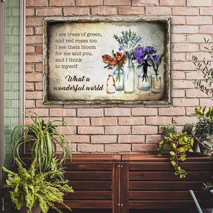 What A Wonderful World Sign VIII by Tailored Canvases