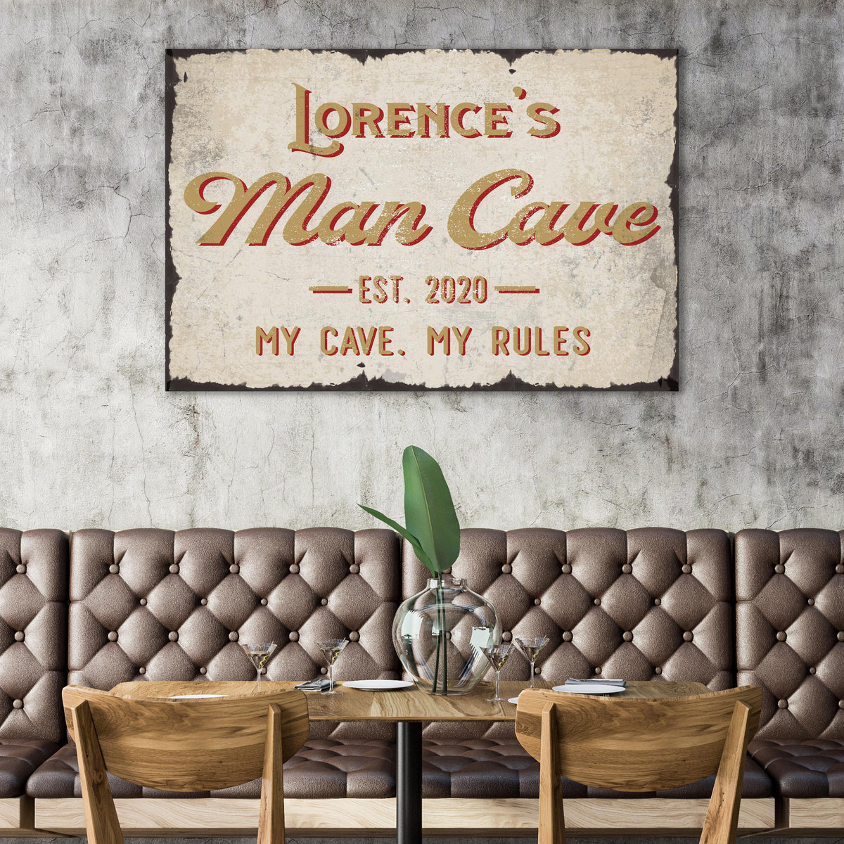My Cave My Rules Man Cave Sign by Tailored Canvases