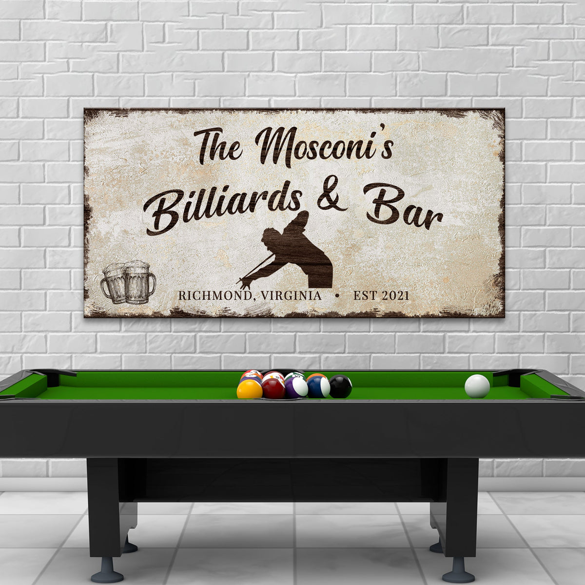 Billiards And Bar Sign II by Tailored Canvases