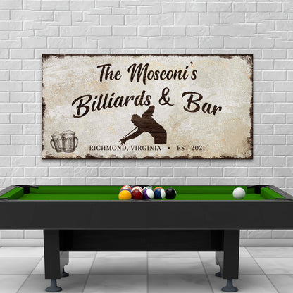 Billiards And Bar Sign II by Tailored Canvases