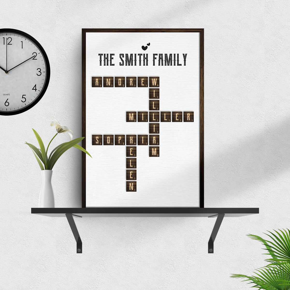 Scrabble Family Name Sign by Tailored Canvases