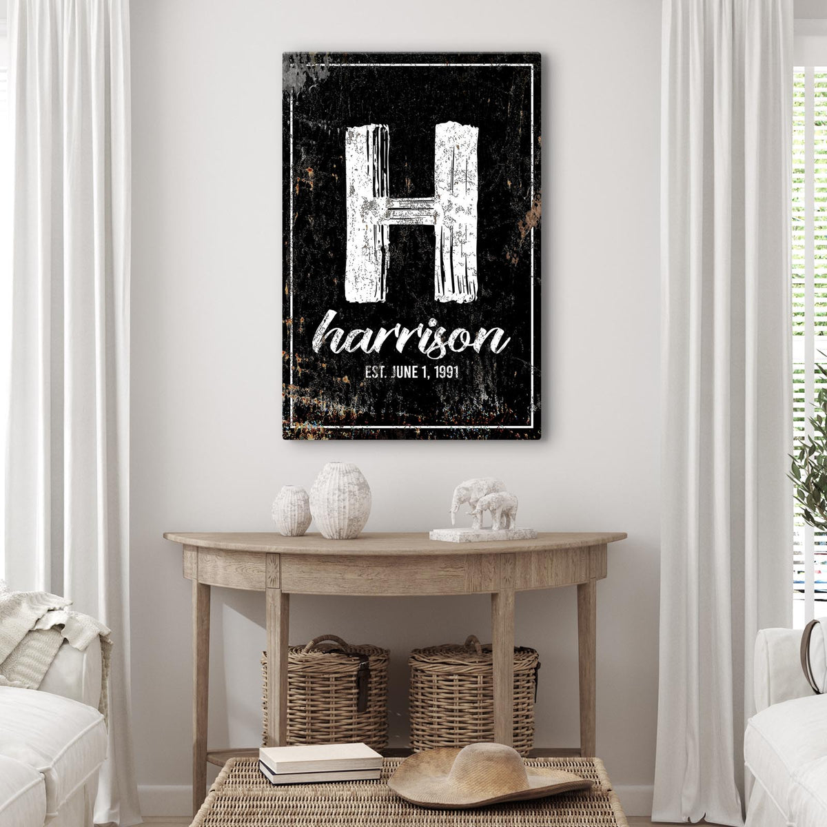 Family Name Portrait Sign by Tailored Canvases