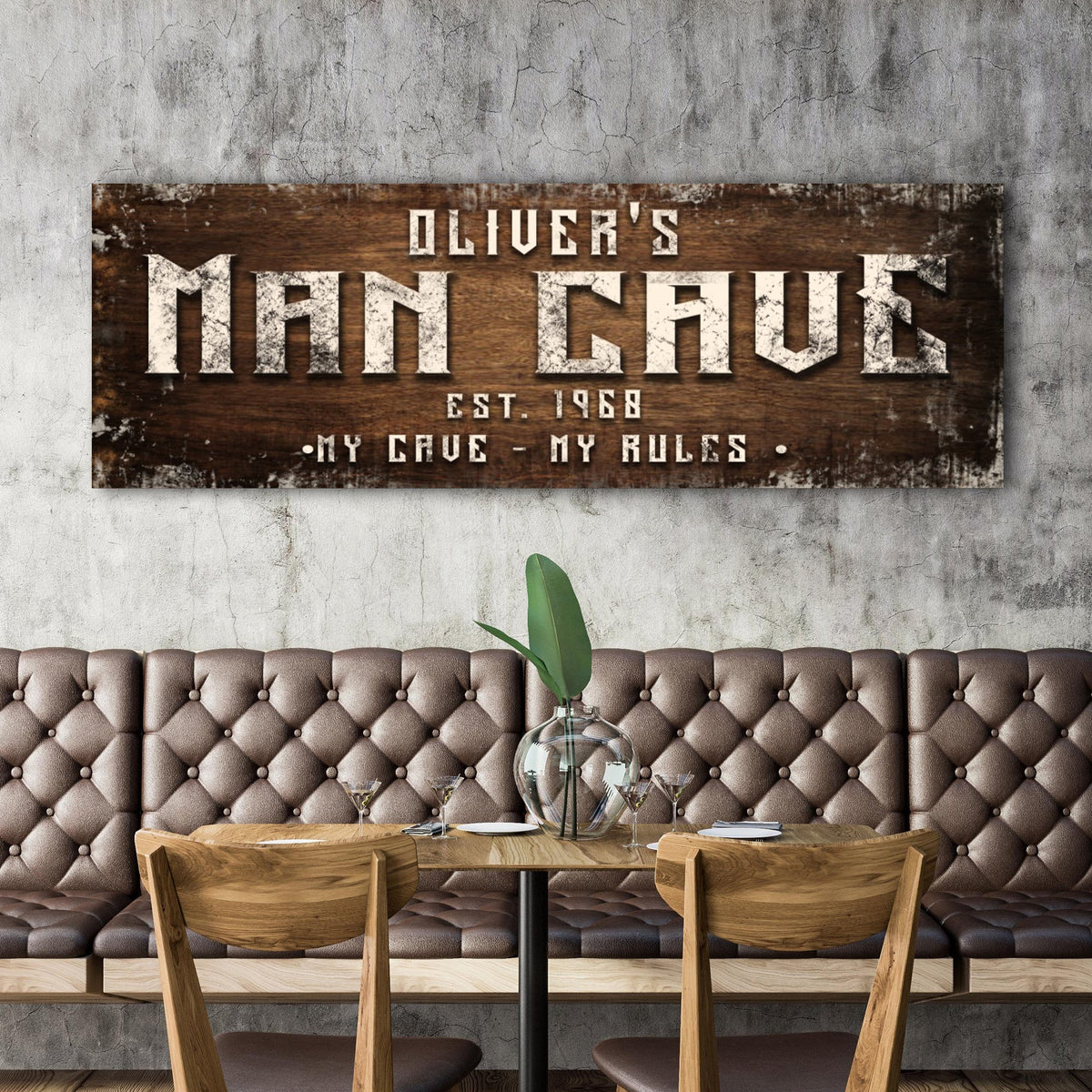 Man Cave My Cave My Rules Sign by Tailored Canvases