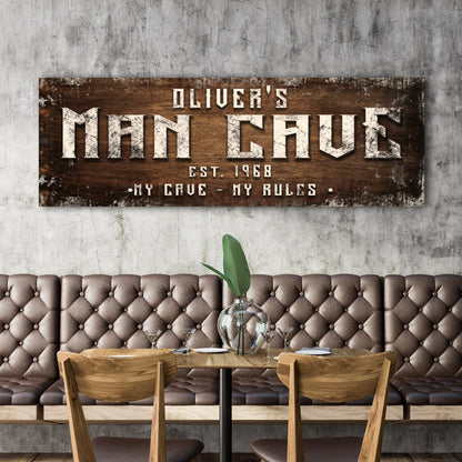 Man Cave My Cave My Rules Sign by Tailored Canvases