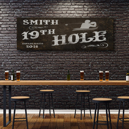 19th Hole rustic vintage canvas sign by Tailored Canvases, view 8