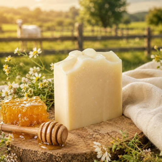 Pure Tallow + Honey Fragrance Free Handmade Tallow and Goat Milk Soap Bar by Pretty farm girl