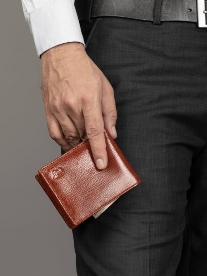 Tan Classic Men's Wallet by Classy Leather Bags