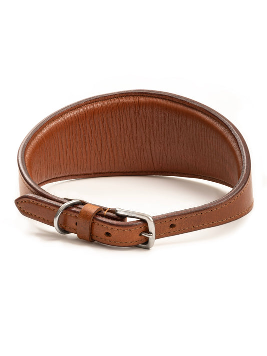 Oval Leather Dog Collar - Tan by Classy Leather Bags