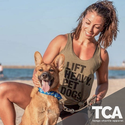 Lift Heavy. Pet Dogs. - Women's Tank by Tango Charlie Apparel