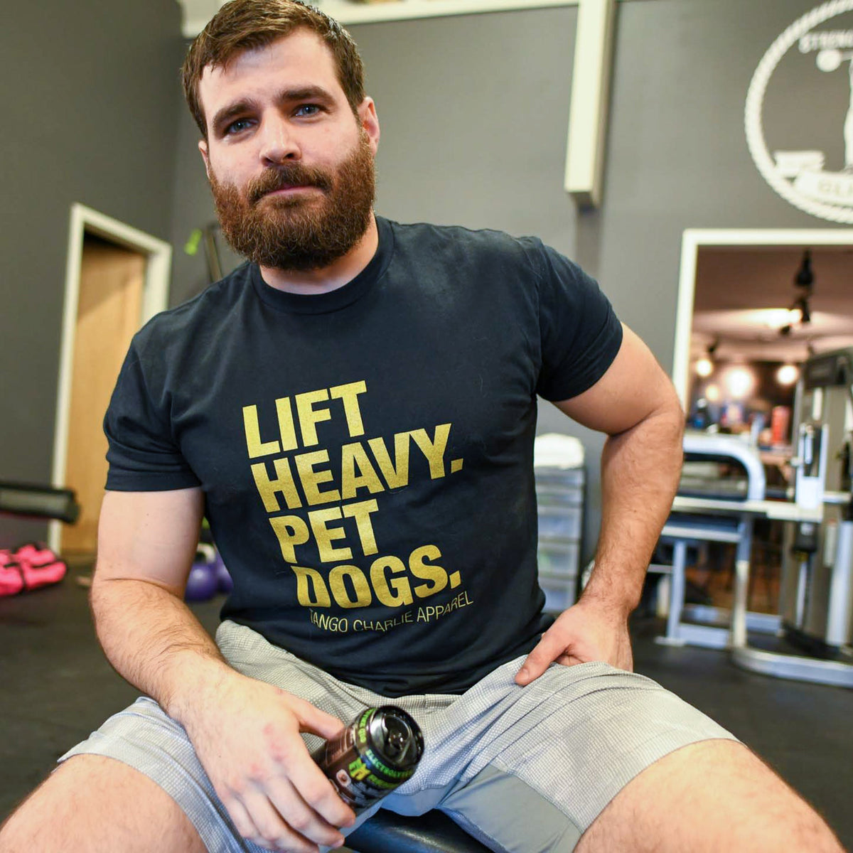 GOLD Edition Lift Heavy. Pet Dogs. - Tee by Tango Charlie Apparel