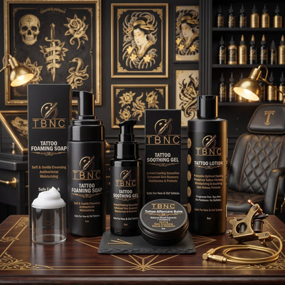 Tattoo Aftercare Bundle with foaming soap, soothing gel, lotion and balm