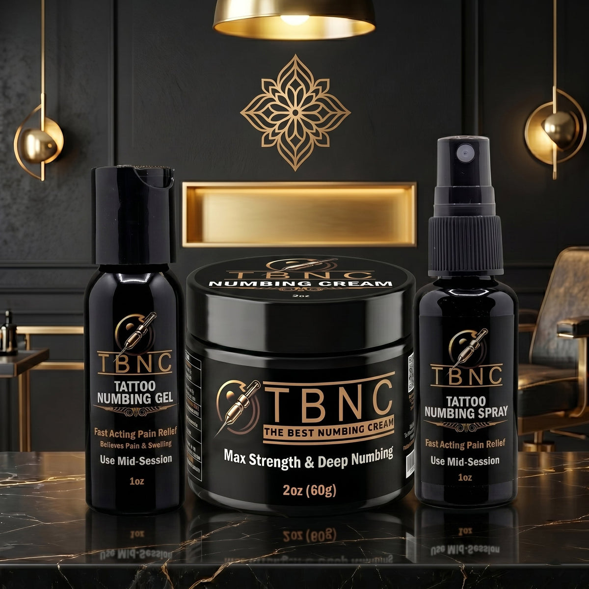 Max Tattoo Numbing Bundle with numbing cream, spray and gel