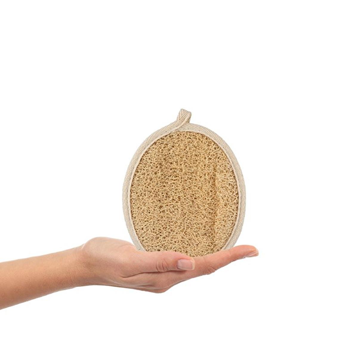 Balmy Kabak Natural Exfoliating Bath Mitt for Oily Skin - Dual-Sided, 100% Pumpkin Fiber by Beauty Care Bag