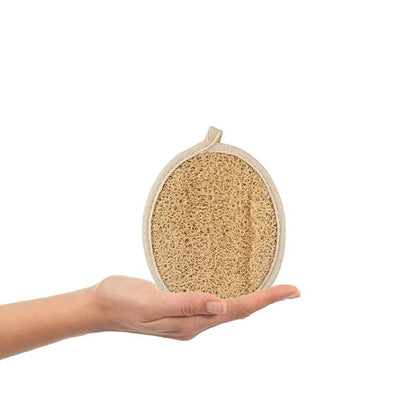 Balmy Kabak Natural Exfoliating Bath Mitt for Oily Skin - Dual-Sided, 100% Pumpkin Fiber by Beauty Care Bag