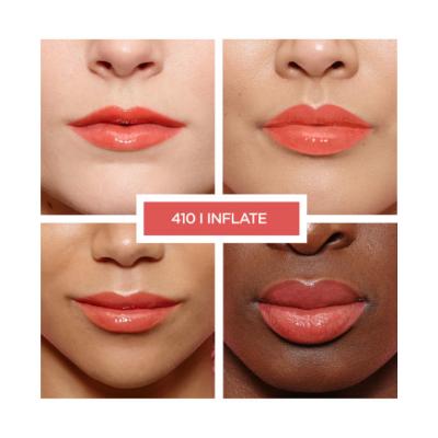 Loreal Paris Brilliant Signature Plump Lip Gloss - 410 Inflate: Hyaluronic Acid & Collagen for Fuller, Moisturized, Non-Sticky Lips by Beauty Care Bag