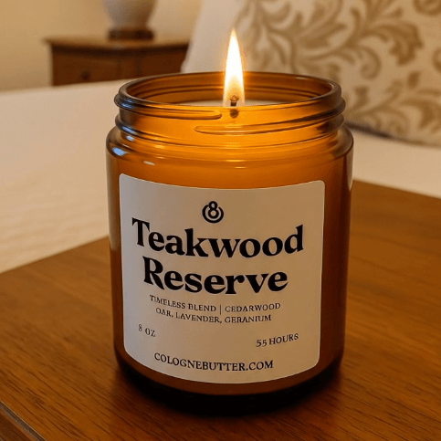 Teakwood Reserve - The Luxury Teakwood, Cedarwood & Lavender Scented Candle for Elegant Home Decor, Deep Relaxation | Cologne Butter by CB