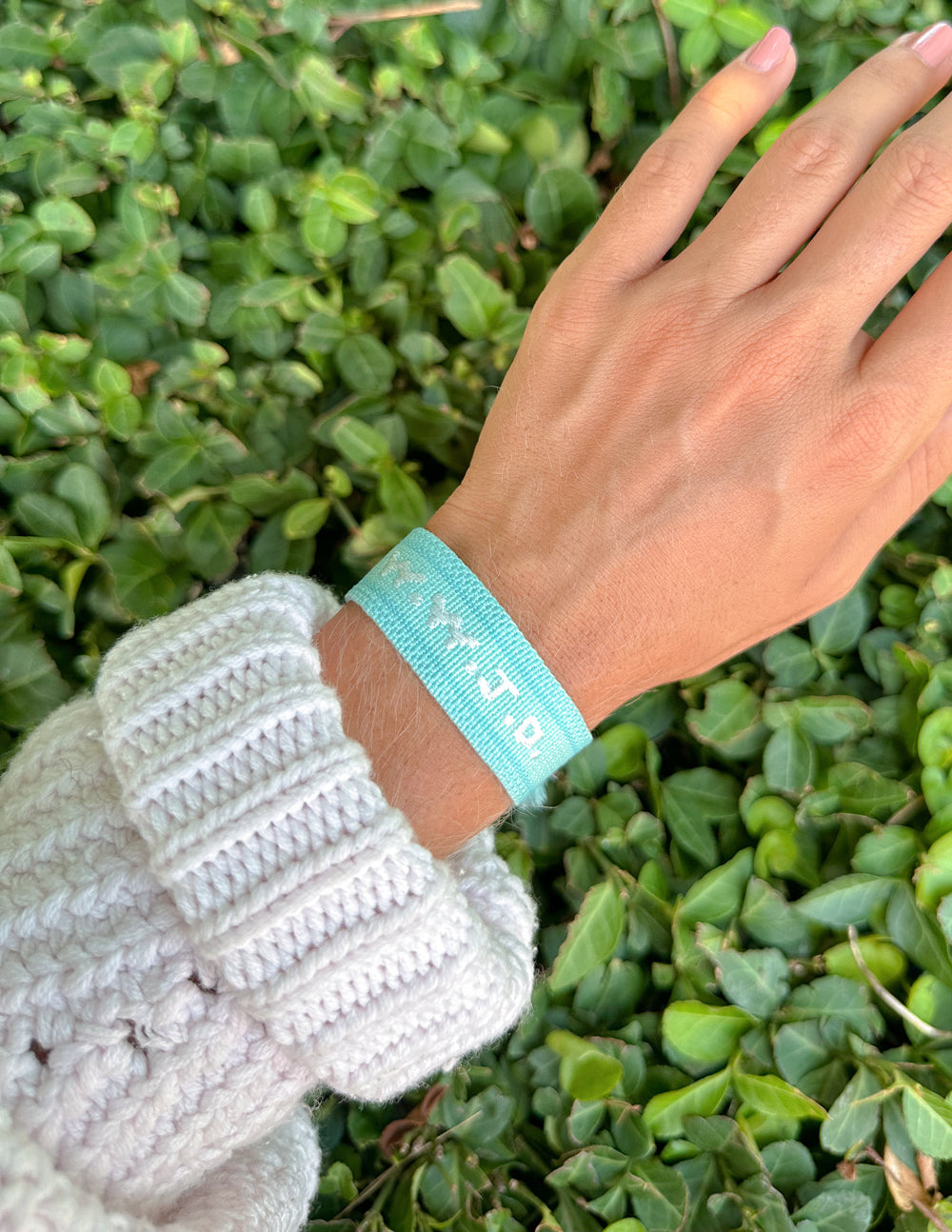 Teal WWJD Embroidered Bracelet by Elevated Faith