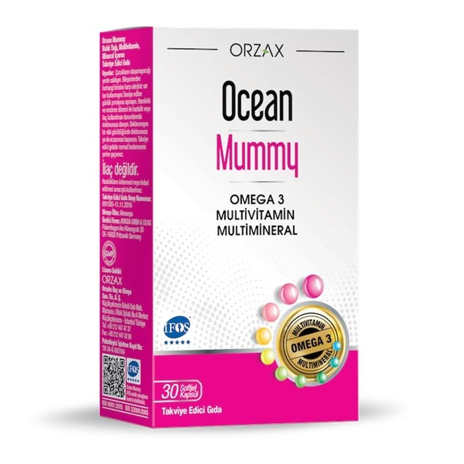 Ocean Mummy: Omega-3 Fish Oil, DHA, Iron & Multivitamin - Prenatal & Postnatal Nutritional Support for Mothers & Baby's Brain Development by Beauty Care Bag