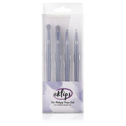 Eklips 4-Piece Eye Makeup Brush Set for Precise Blending by Beauty Care Bag