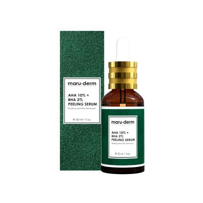 Maruderm AHA %10 + BHA %2 Peeling Serum - Dermatologically Tested Skincare for Skin Renewal & Acne Scar Treatment by Beauty Care Bag